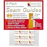 Guidelines4quilting 6-Pack Seam Guides - Peel-and-Stick, Removable Adhesive Leaves No Residue. Accurate Fabric Guide for Sewing. Perfect Height for Double-Layered Fabric. Fits All Sewing Machines