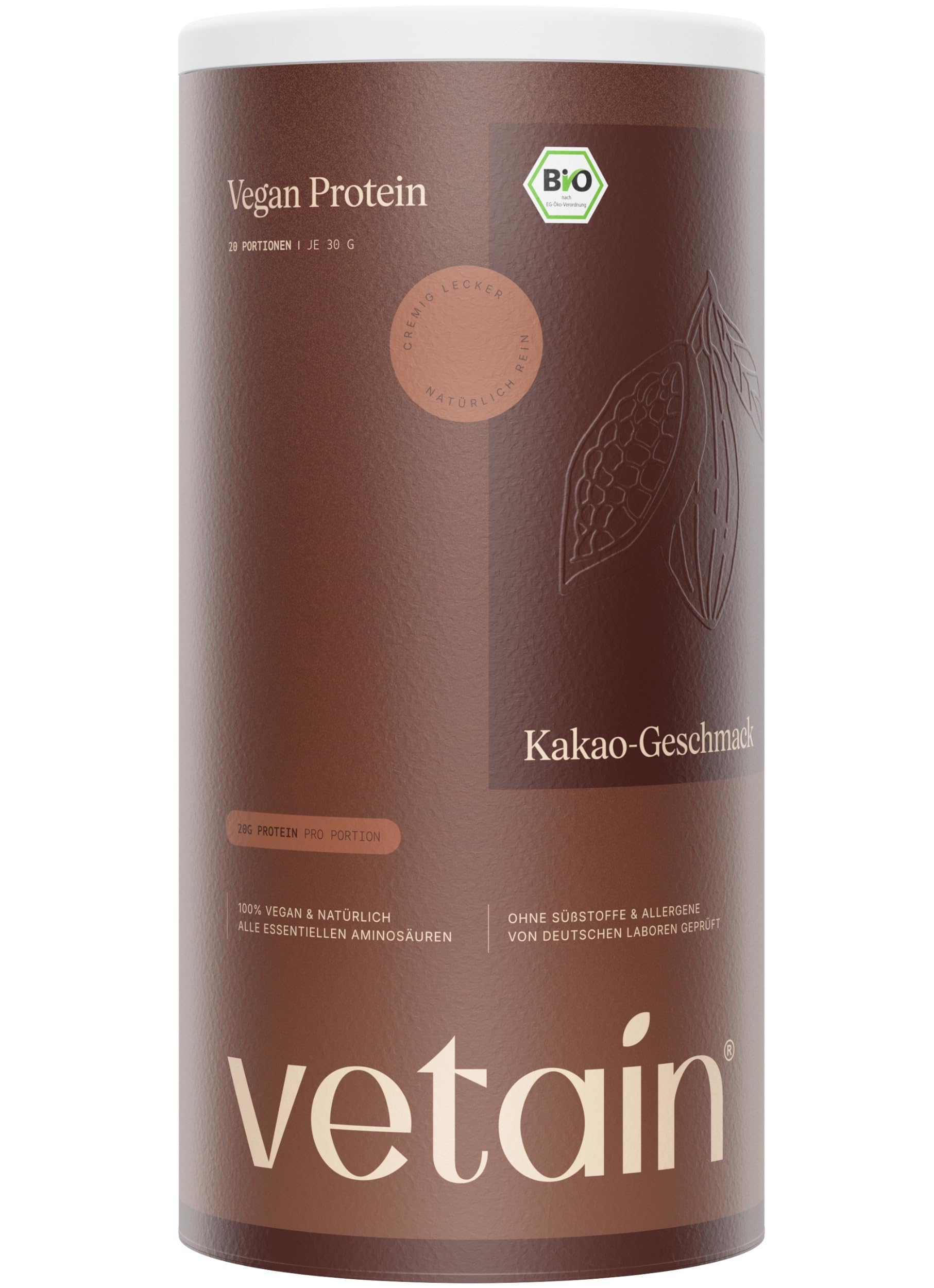 VETAIN Veganes Proteinpulver Schokolade (600 g)
