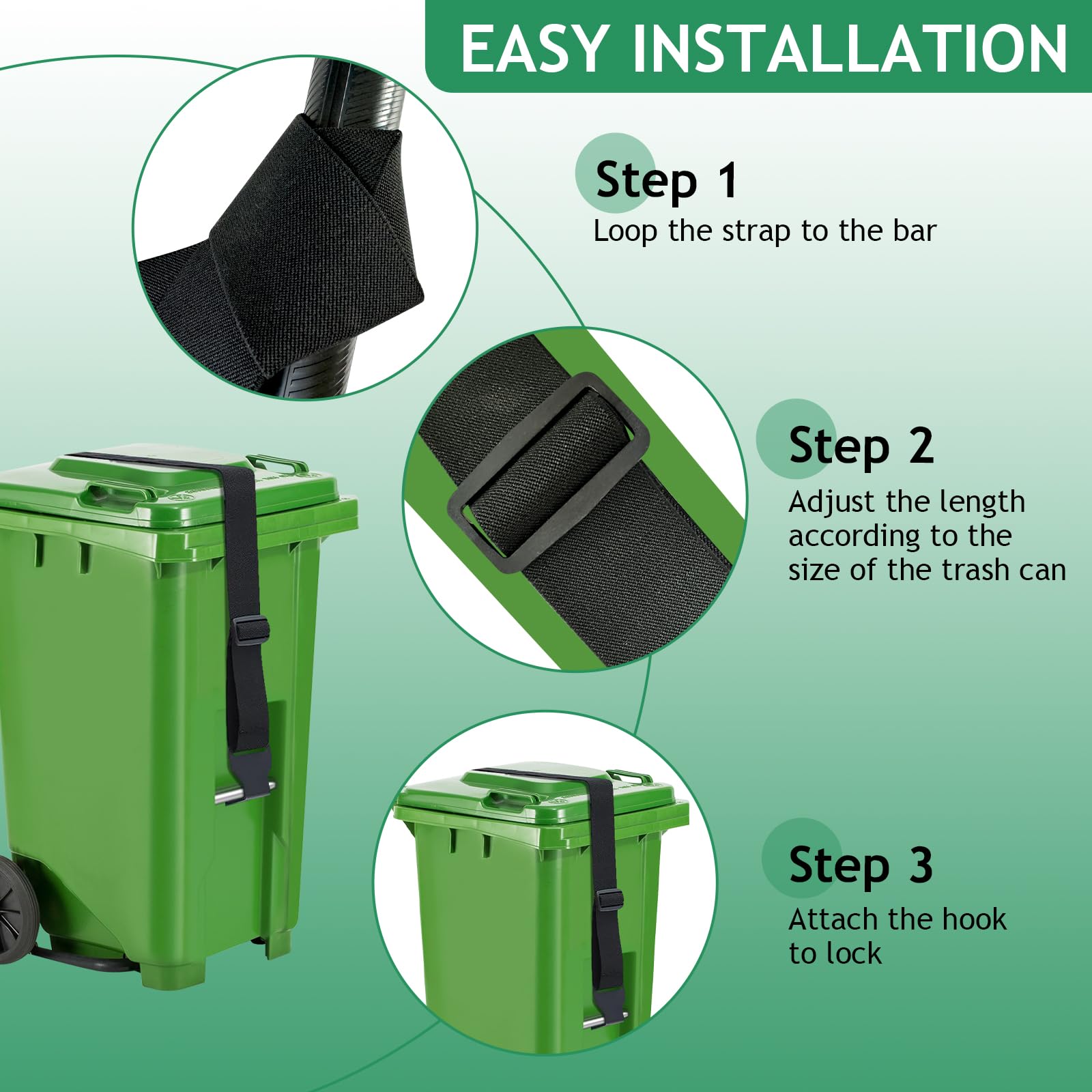 Garbage Container Lock Bar Garbage Can Lock 2 Packs Trash Can Lock Heavy Duty Outdoor Garbage ...