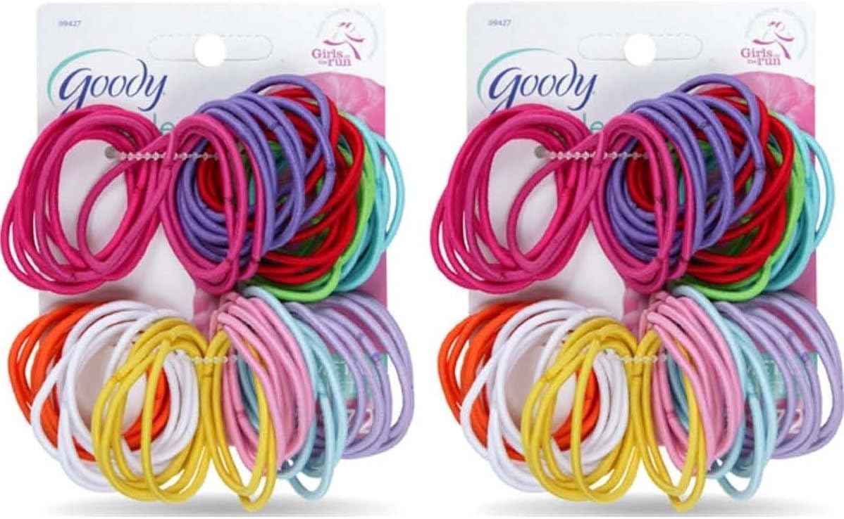 Goody Ouchless Elastic Ponytail Holders Gentle, No Metal #09427 (Colors Vary) [2 Pack of 72]