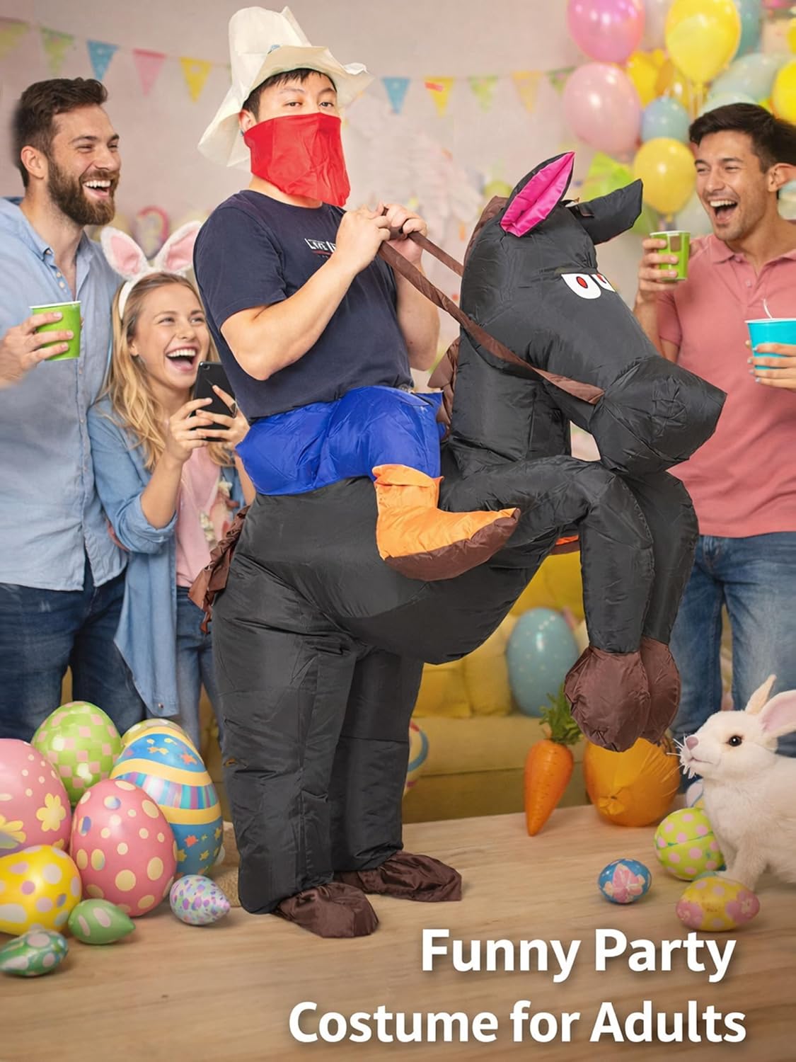 Inflatable Cowboy Costume Adult Western Horse Rider Fancy Dress for Men Women Halloween Party Suit - Image 5