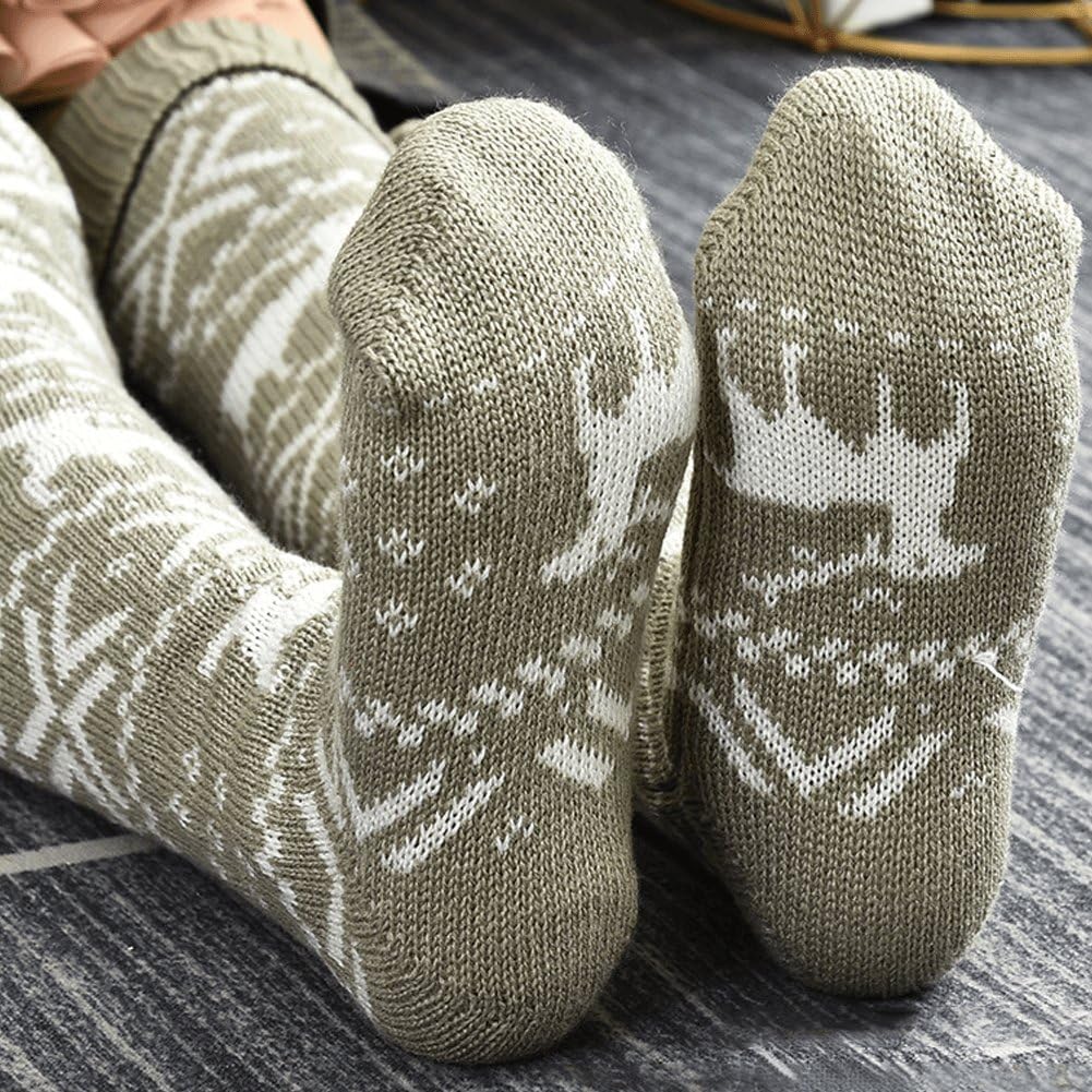 Medias Navideñas para Mujer, Calcetines por Encima De Rodilla Tejidos para Otoño Y Primavera, Calcetines Largos Gruesos Y Cálidos Y Encantadores para Mujer