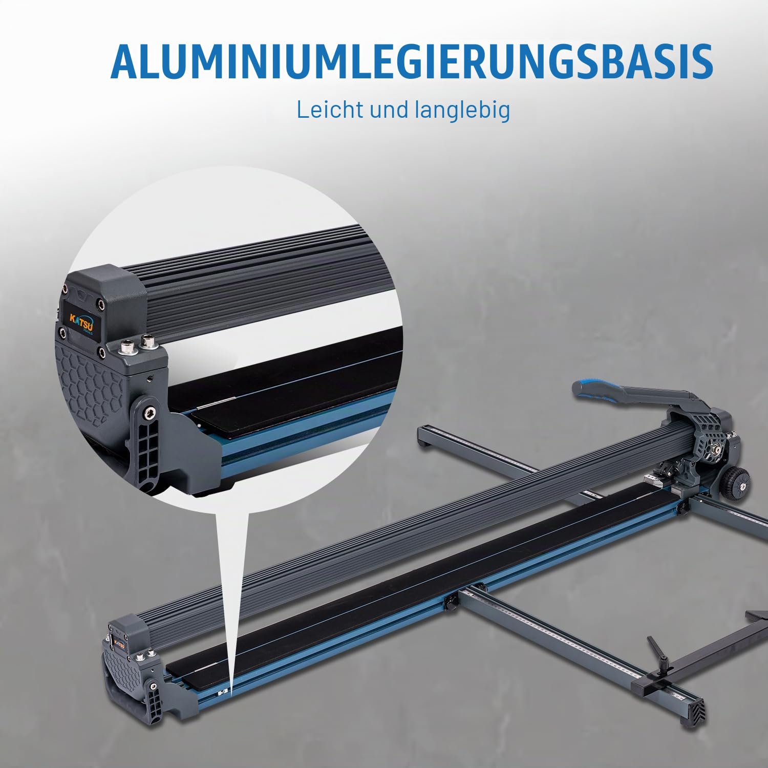 KATSU Tools Manueller Fliesenschneider 48" 1200 mm Hochpräziser Lasergeführter, Robuster Aluminiumlegierung mit Rädern, Keramik- und Porzellanböden und Wandfliesenschneidemaschine
