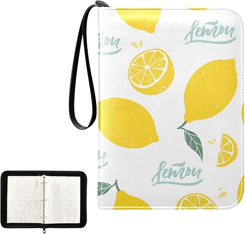 Lemons Card Binder 400 Pockets Trading Card Storage Binders Album with Sleeves Zipper Card Collection Holder Folder for Game Cards Sport Cards