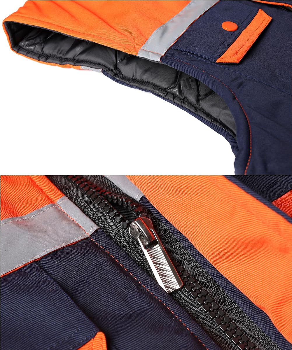 Uomo Gilet Imbottito da Lavoro Alta Visibilità Giubbotto Smanicato da Lavoro Inverno Gilet Senza Maniche