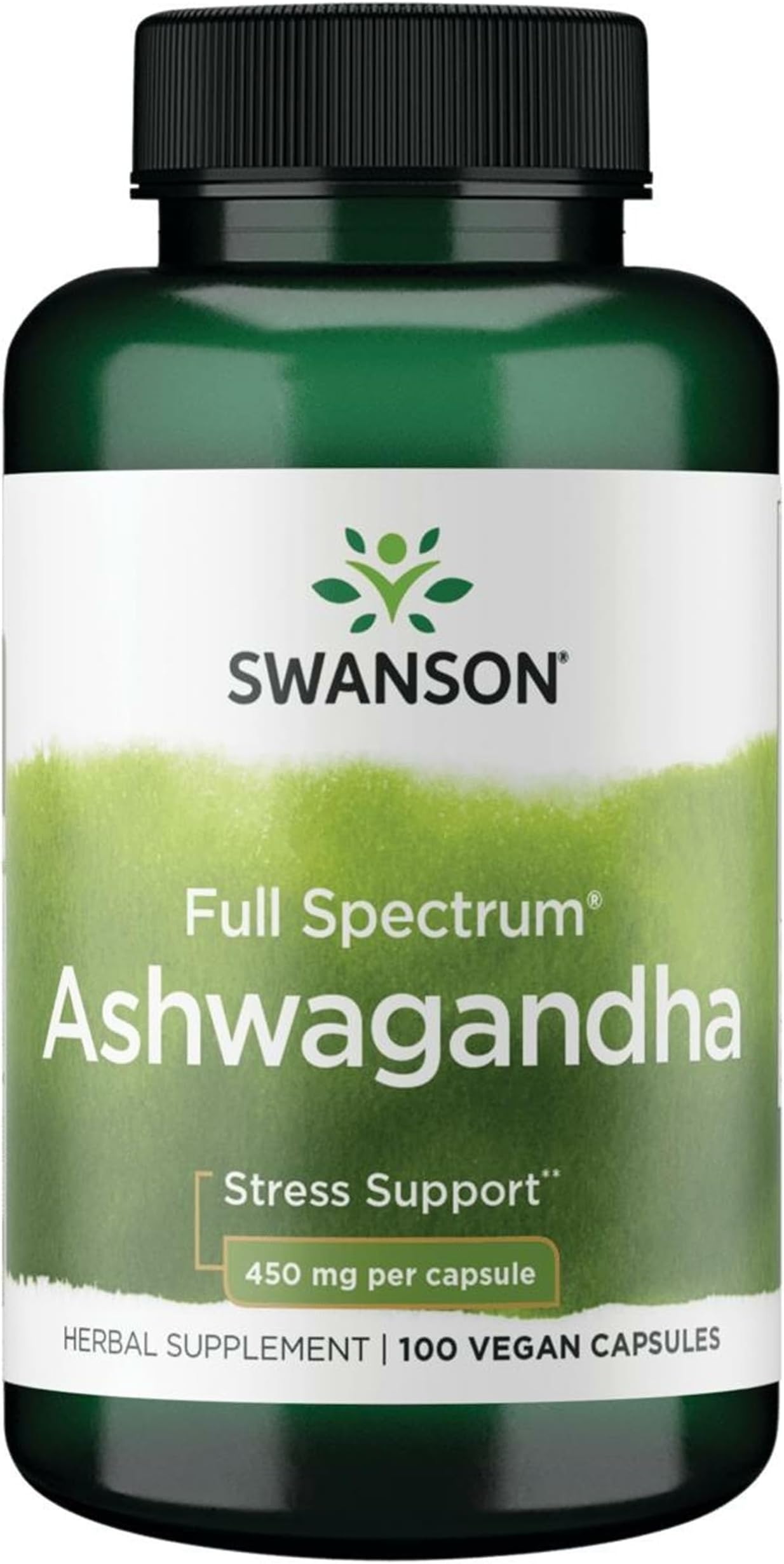 Swanson Full Spectrum Ashwagandha, 450 mg, 100 Vegan Capsules