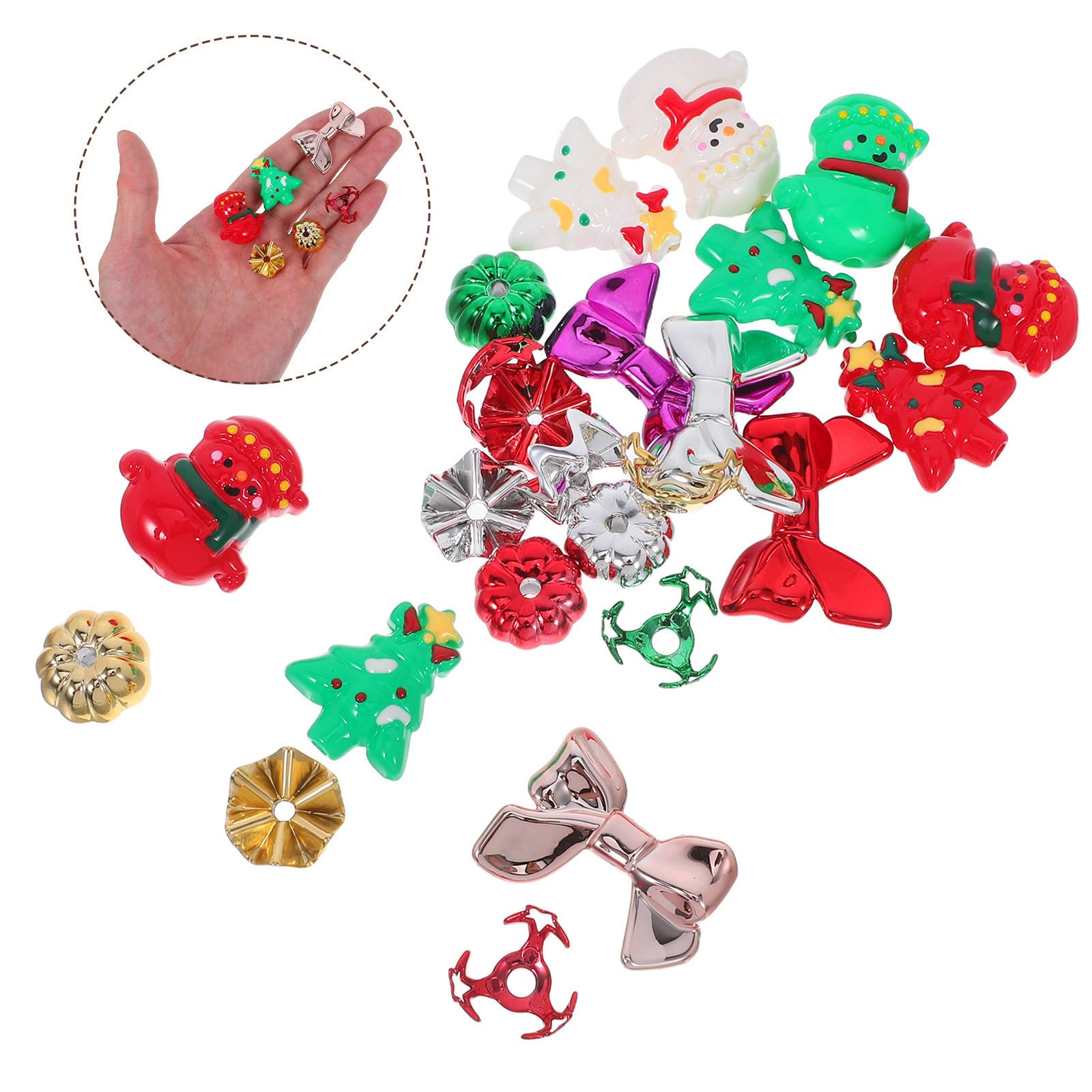 Beaupretty 120 Pezzi Perline Natalizie in Plastica Rossa e Verde per