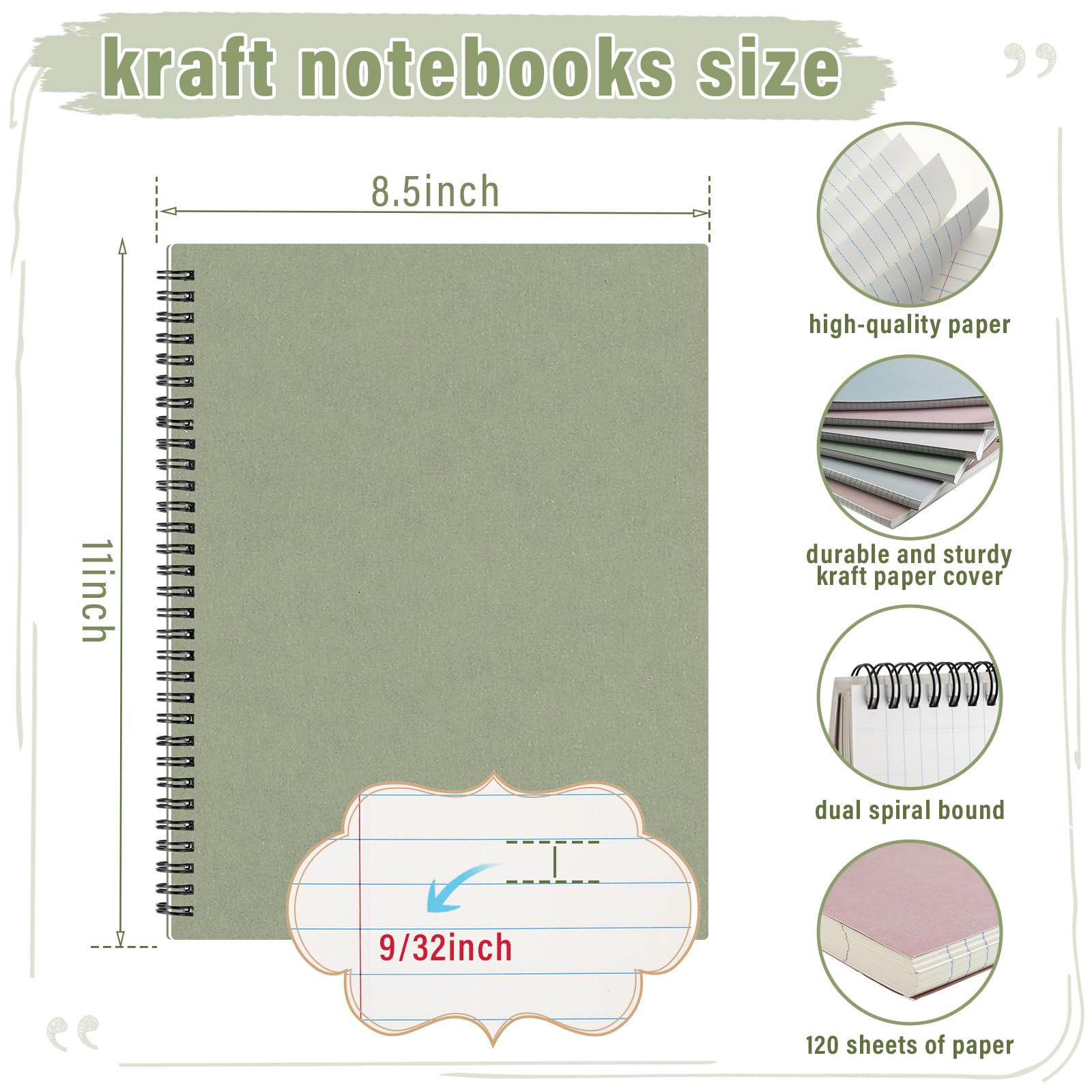 Amazon.com : Glenmal 6 Pcs Spiral Notebook for Work A4 8.5 x