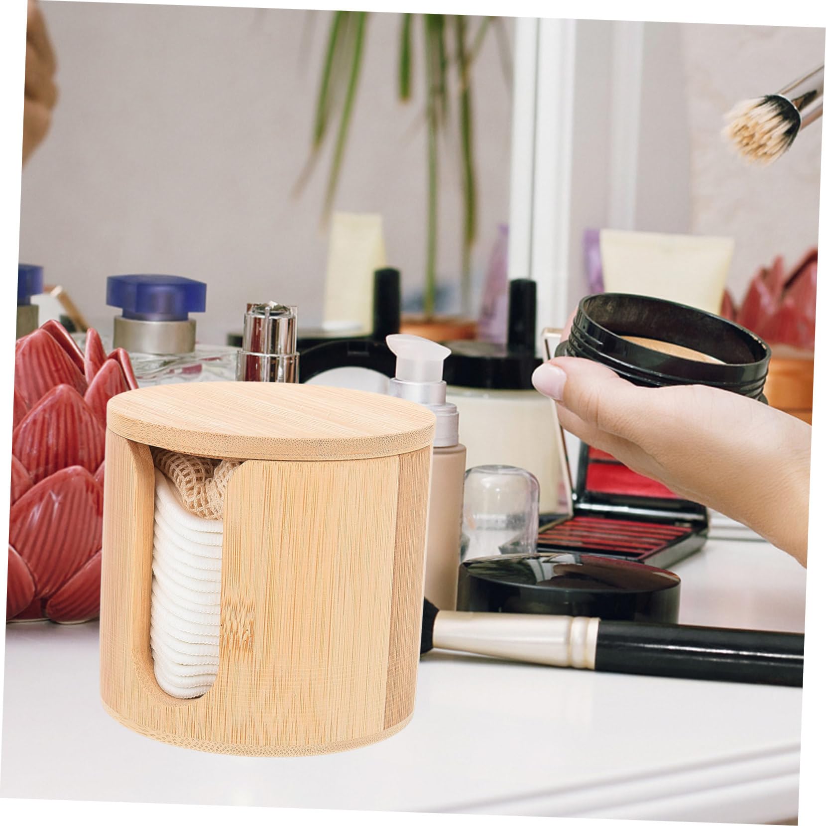 VALICLUD Almohadillas de Maquillaje Reutilizables de Bambú Esponjas Faciales Suaves para Desmaquillar y Limpiar Rostro Ecológico para Cuidado de Piel Femenina