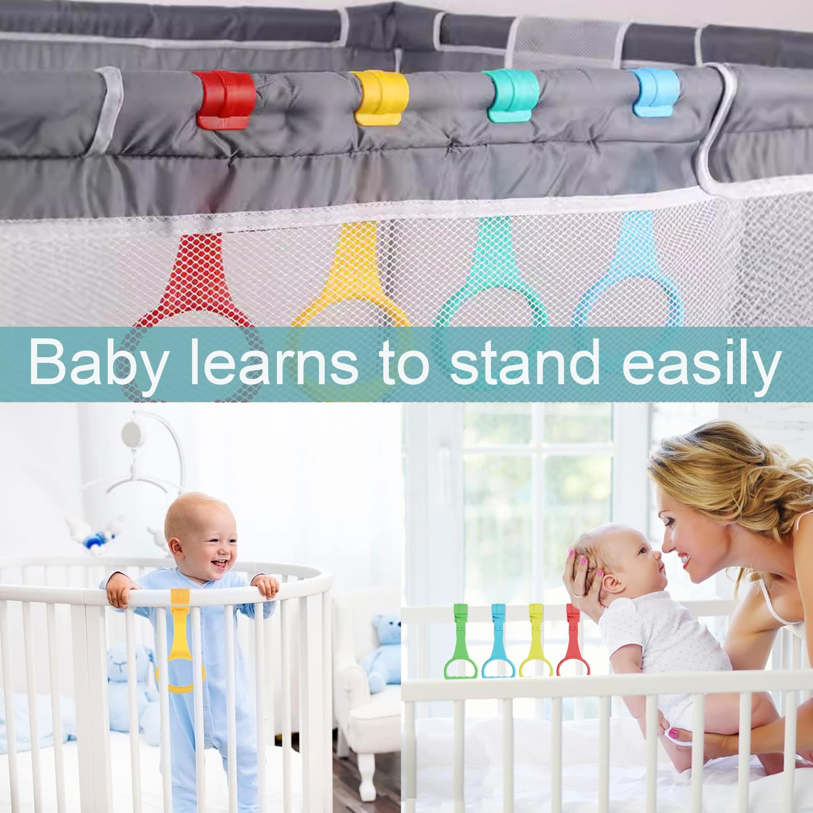 Anelli Box Bambini 6 Pezzi per Lettino Recinto Imparare a Stare in Piedi