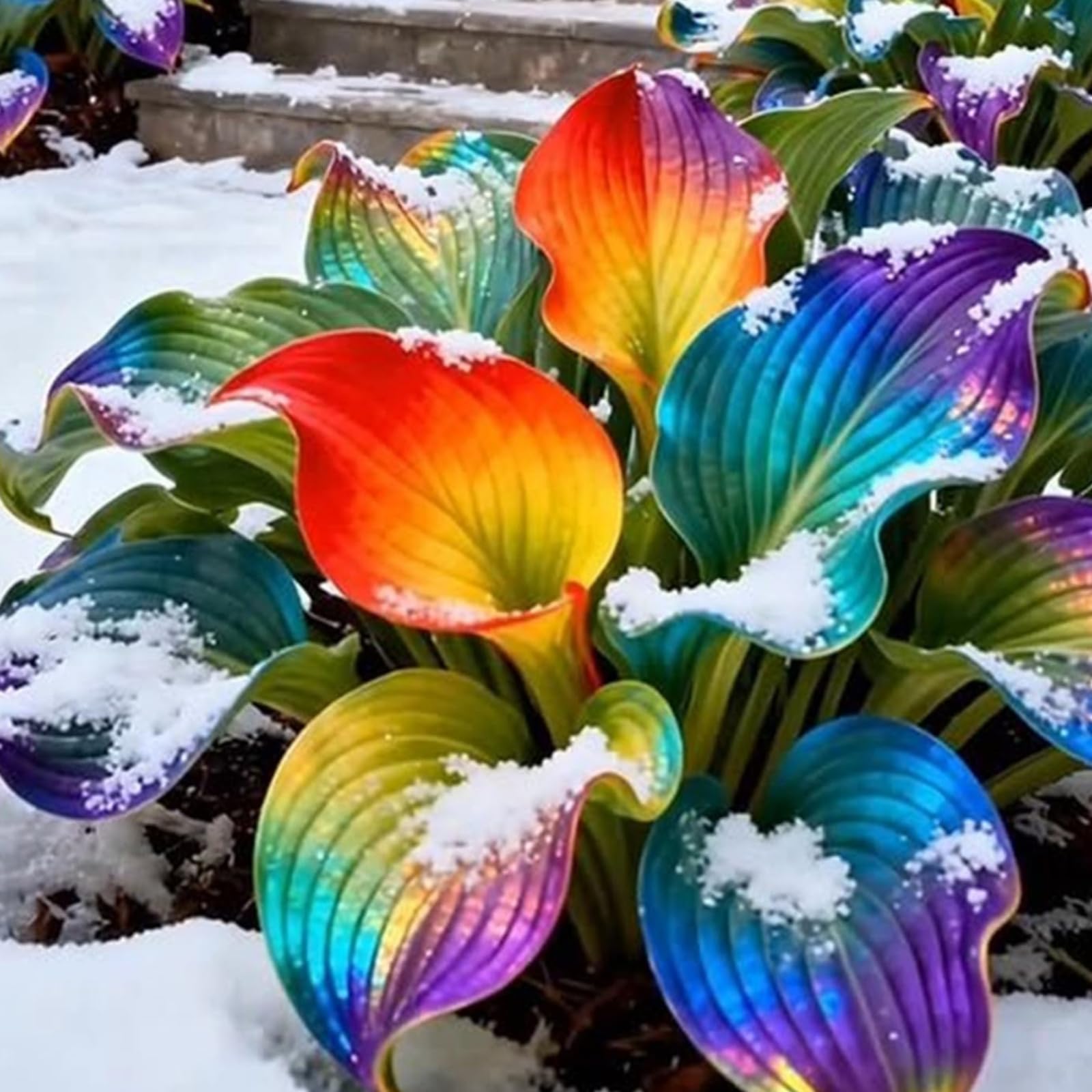 Brilliant Midnight Blue Hostas-Hosta Plants for Sale,Ornamental,Wedding Flowers,Perennial,Vibrant Hosta Bulbs Live,Hardy.-8Bulbs-e