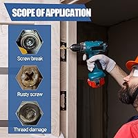 Vista 6 de MABLEVI Juego de 11 piezas de extractor de tornillos, juego de extractor de pernos fácil de salir métrico, juego de extractor de brocas de taladro