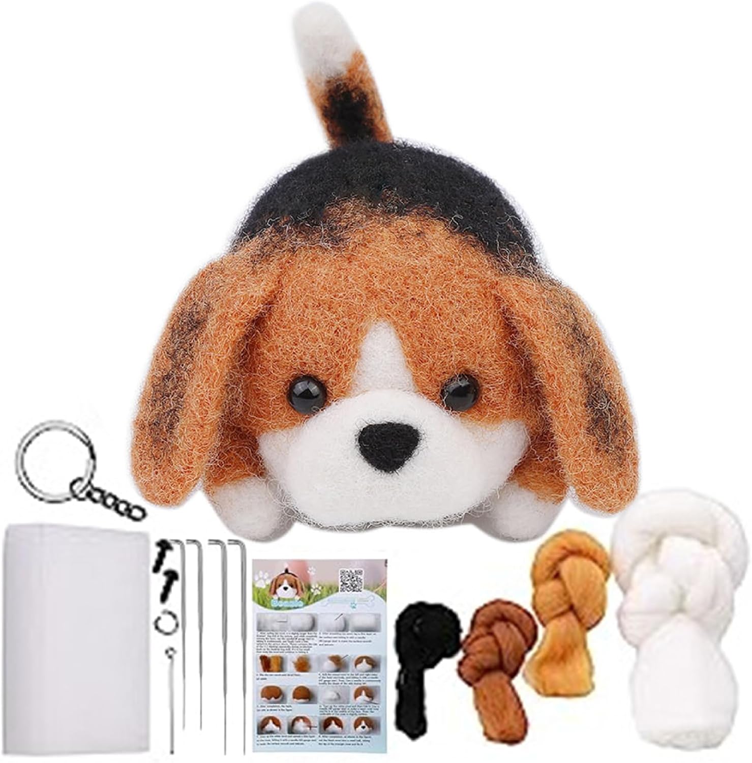 KUYYFDS Needle Felting Kit, Animals Needle Felting Kits for Beginners, Cute Dog DIY Wool and Needles Set with Instruction for Craft Project