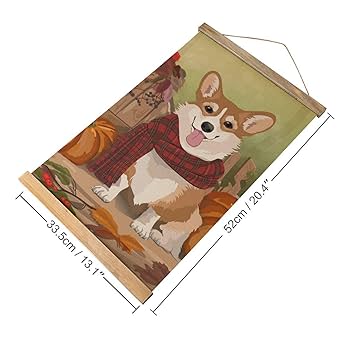 Amazon.co.jp: 帆布の絵 かわいいコーギー犬 掛ける絵 ポスター