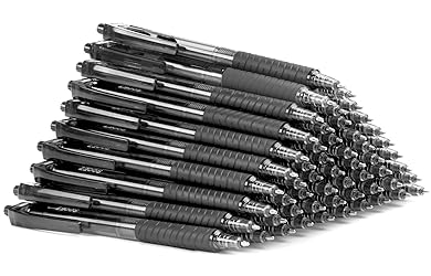 Sooez 40 Pack Bulk Pens Ballpoint, Smooth Writing Pens with Soft Grip, Retractable Black Ink Pens, Medium Point 1.0mm Pen for Journaling, Ballpoint Pen Office Supplies for Nurse, Server, Note Taking