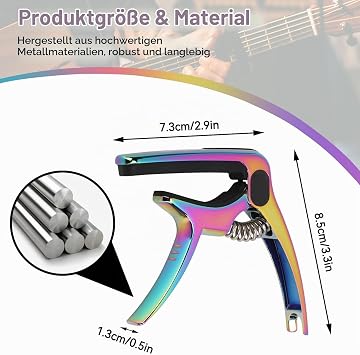 Guitar Capo 7.3 x 8.5 x 1.3 cm / 2.9 x 3.3 x 0.5 Inch Electric Guitar Acoustic Guitar Capo String Steel Ukulele Capo with Pick Holder Bag for Classical Guitar Ukulele Mandolin and Banjo