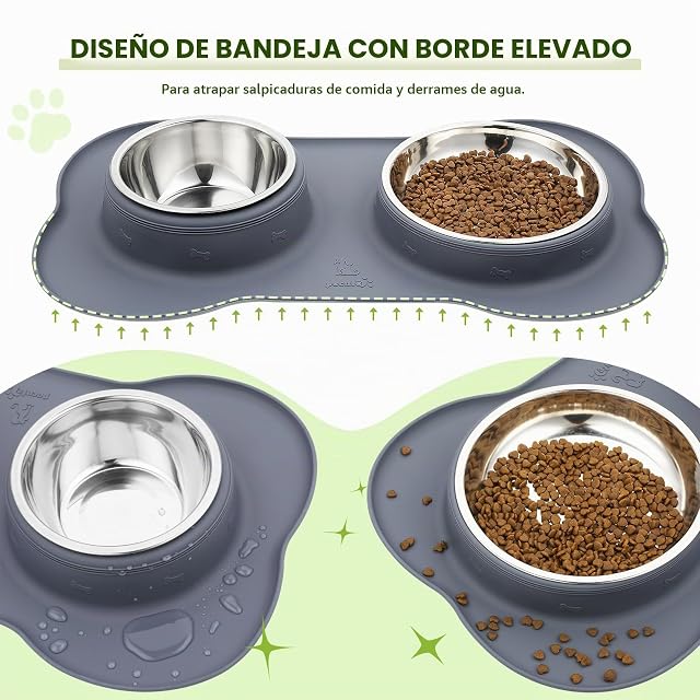 Foto 4 de 8 de Pecute Comedero Perro y Gato, 3-in-1 Bebedero para Gatos Perros