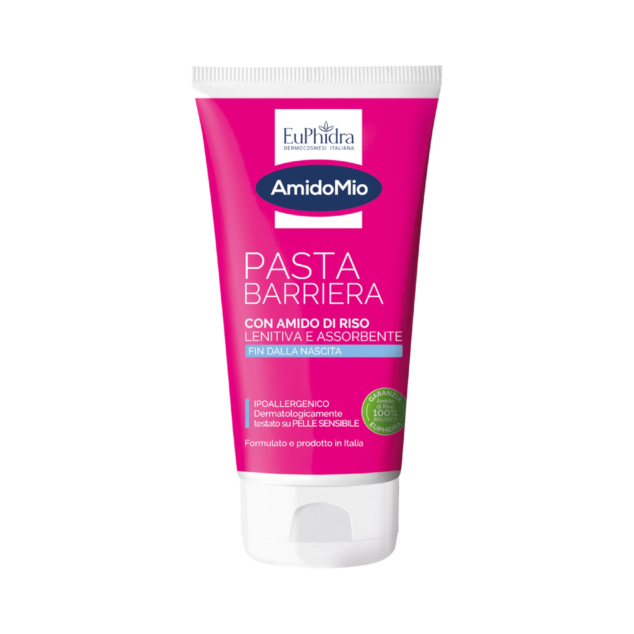 Euphidra AmidoMio Pasta Barriera 150ml Azione Protettiva Lenitiva Amido di Riso Biologico Pelli Fragili Neonati
