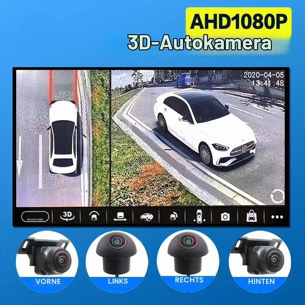 Auto Einparkkamera Universal 3D 360 4 Kamera AHD 1080P 720P Auto Surround View Kamera System Reverse Kamera Für Android Radio Stereo-Player Rückansichtskamera