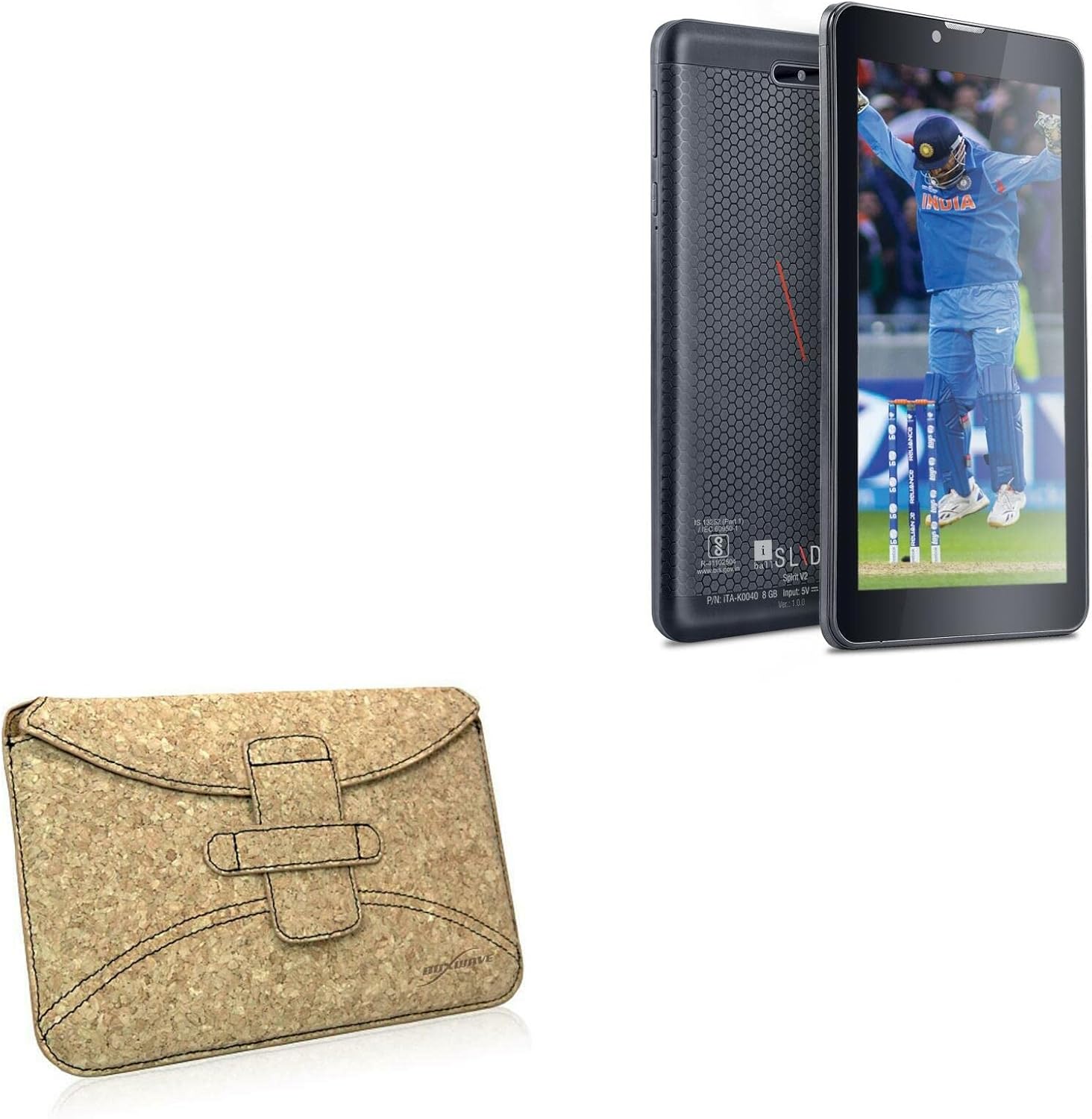 BoxWave Case Compatible with iBall Spirit V2 - Quorky Pouch, Durable, Lightweight Cork Envelope Sleeve Cover