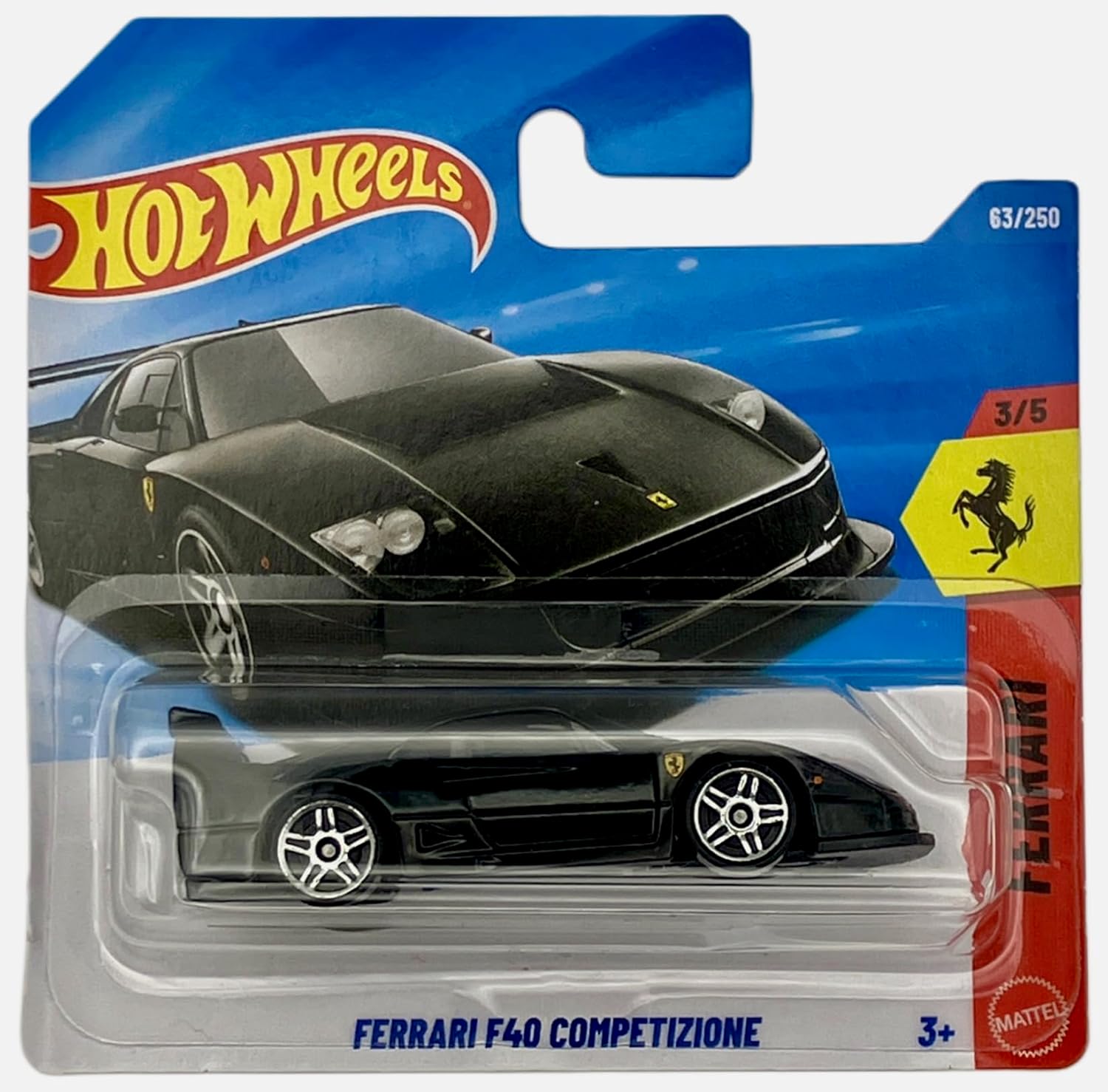 Hot Wheels Ferrari F40 Competizione - JJJ31 - Ferrari 3/5 - Short Card - Black - Ferrari Licence - Mattel 2026 (63/250) - 1:64 - Super Sports Car