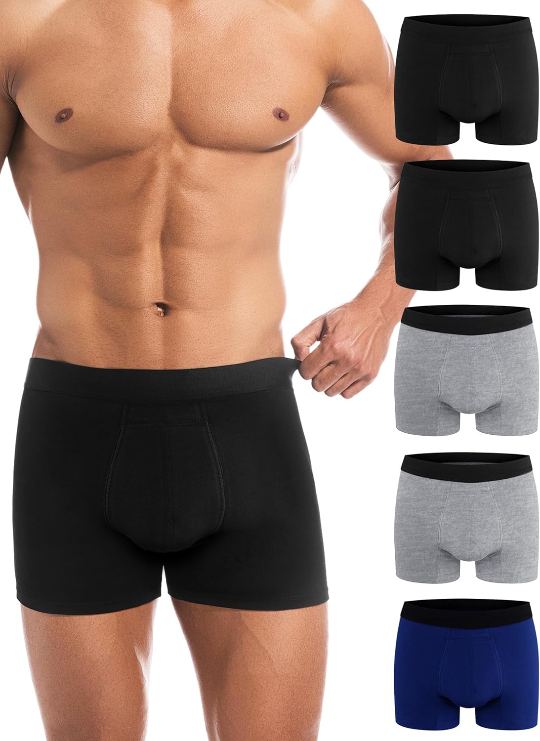 Varmax Incontinence Underwear for Men, Cotton Reusable Washable Leakproof Boxer Briefs, Heavy Flow Bladder Leak Men's Incontinence Underwear