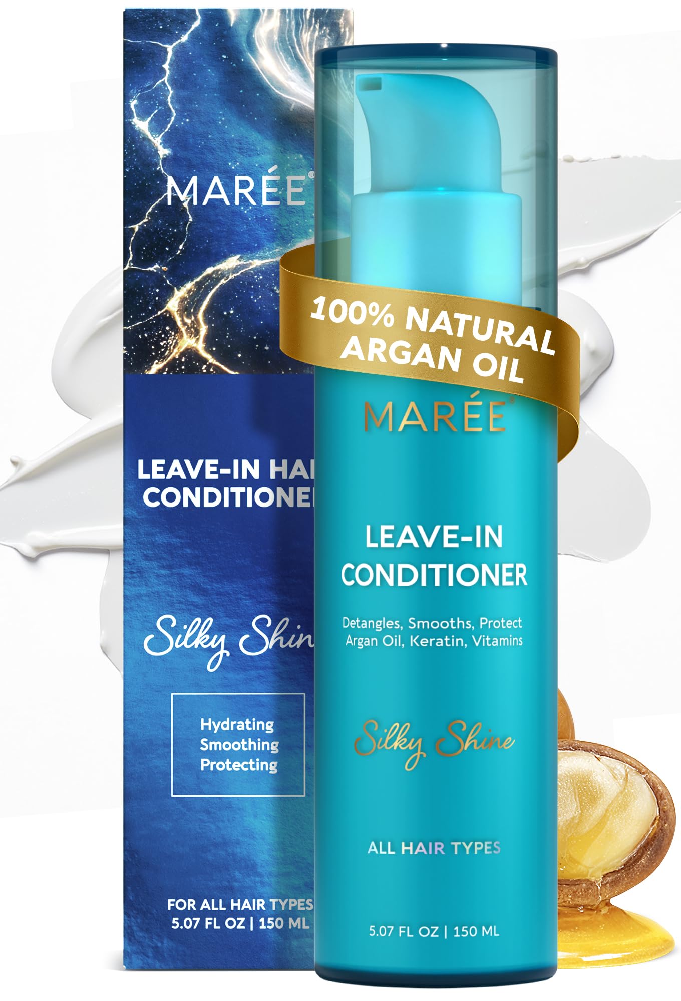 MAREE Leave-In Conditioner Hair Gloss for Dry Damaged Hair 2 PACK, Leave-In Conditioner for Curly Hair, Color Treated 5.07 Fl Oz (Pack of 1)