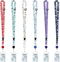 6 Pcs Colorful Cruise Lanyards for Cruise Ship Cards Cruise Lanyard Retractable Cruise Ship Lanyards with Waterproof Detachable Badge Holder for Cruise Ship Essentials Style