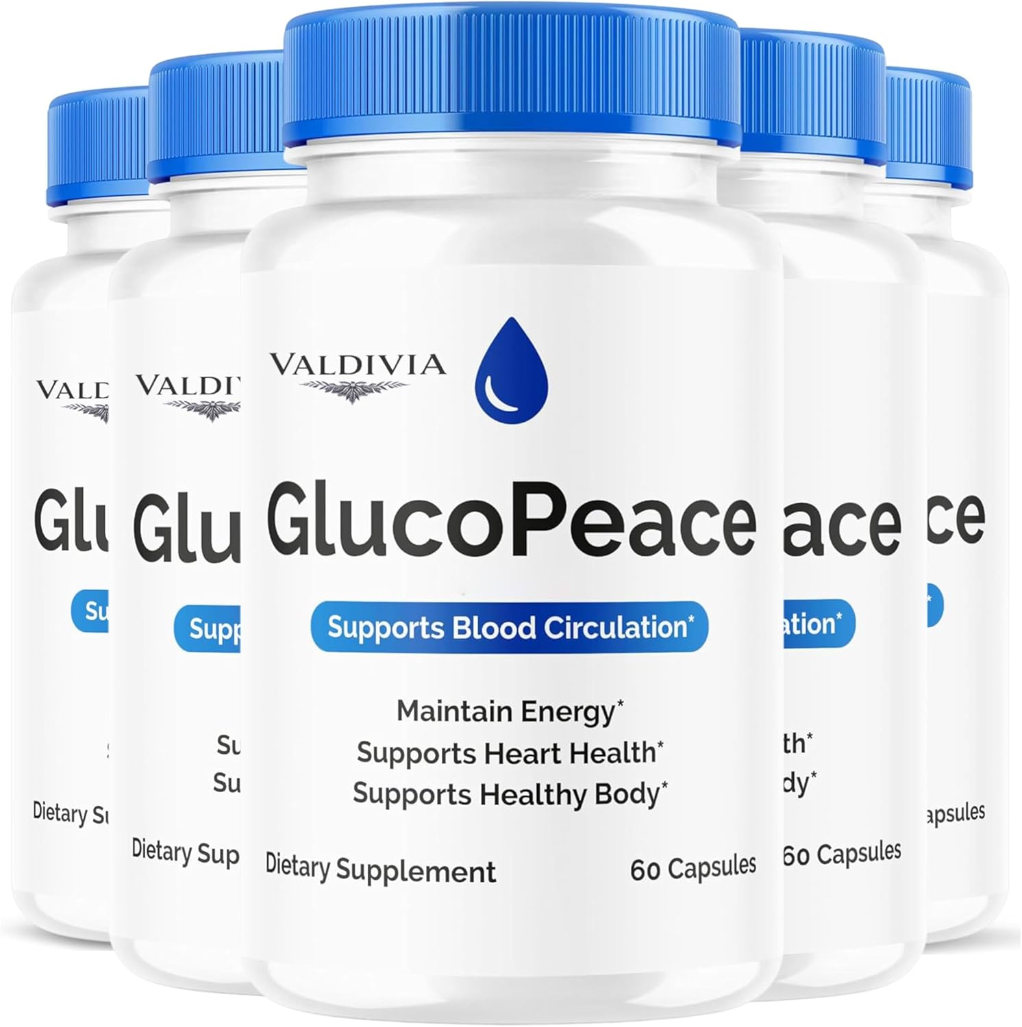 (5 Pack) GlucoPeace Capsules - Official GlucoPeace Advanced Circulatory Support, Natural GlucoPeace Supplement Maximum Strength Vitamin Health & Wellness Reviews, 300 Capsules for 5 Months