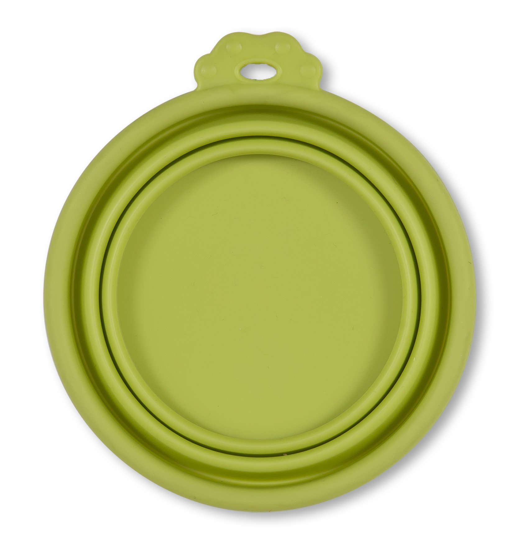 Doskocil Petmate 3-Cup Collapsible Silicone Round Travel Bowl for Dogs, Go-Go Green