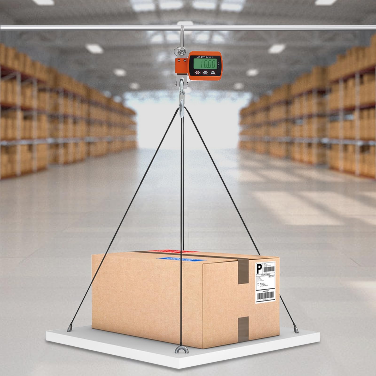 500kg Mini Federwaage Digitale Kranwaage Elektronische Hängewaage mit Präzisem Sensor 22x8x5cm Orange