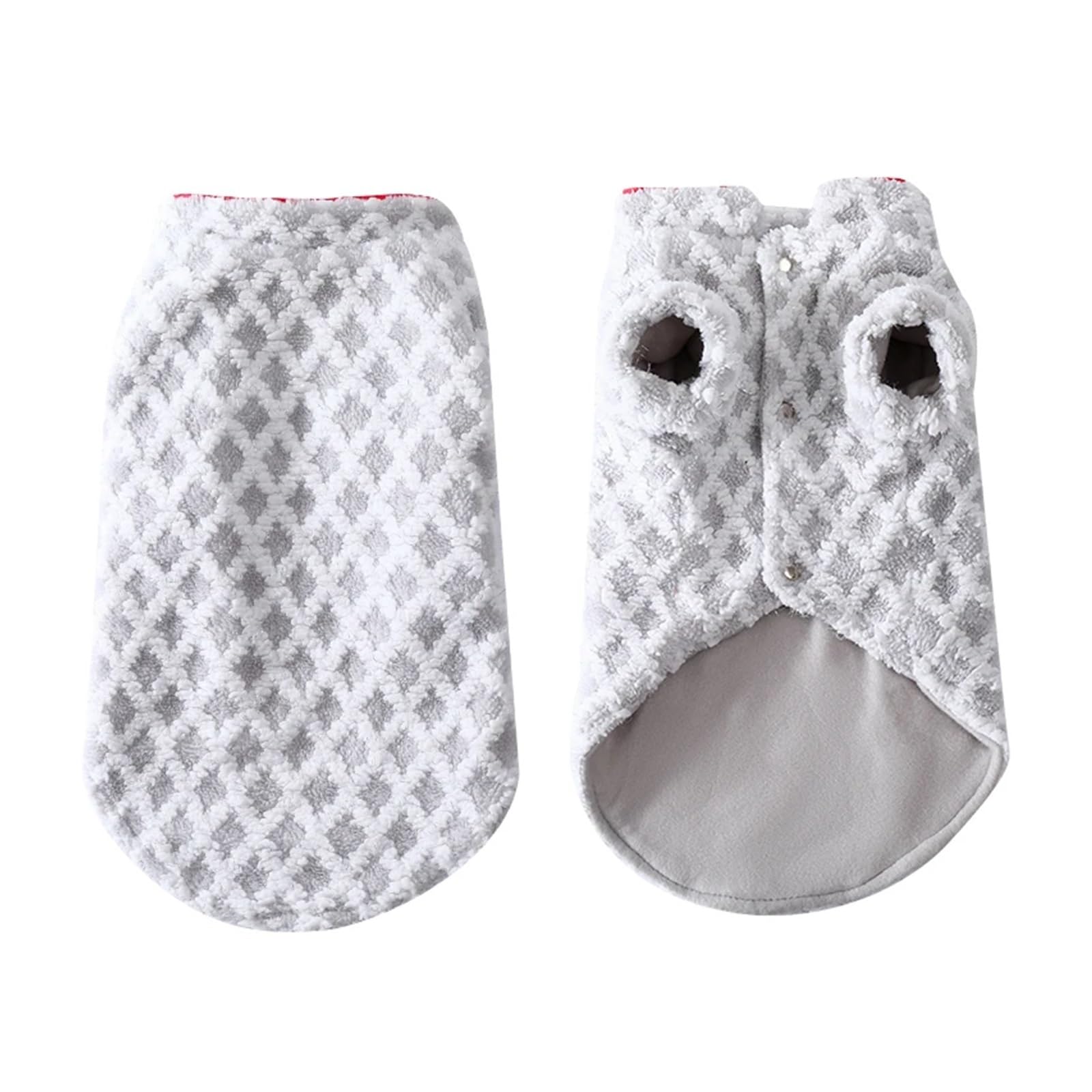 Maglione per cani a quadri natalizi, morbido e caldo, per cani di piccola e media taglia, accogliente pullover per il freddo con motivi festivi (bianco, XL)