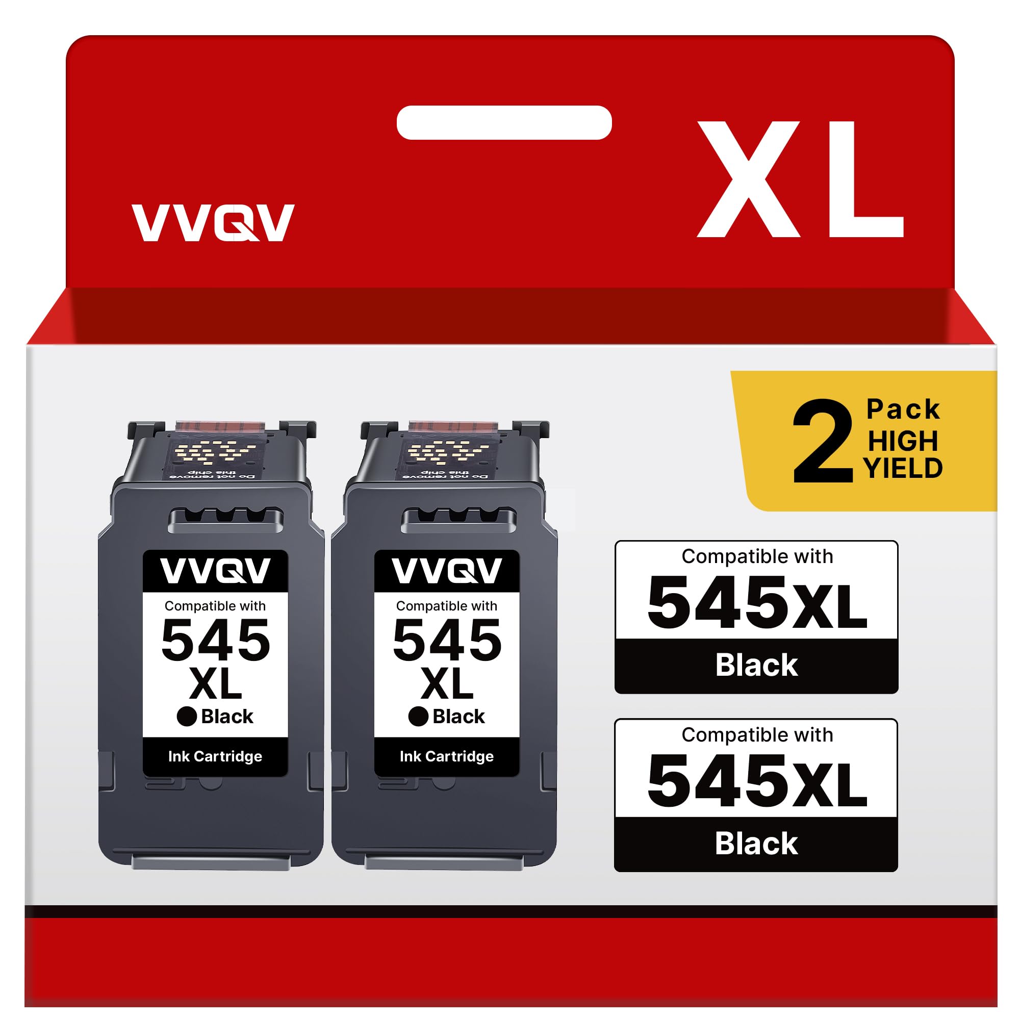VVQV PG 545 XL Black für Canon Druckerpatronen 545 für Canon PG 545 XL Schwarz für Canon Pixma TS3350 MX495 TR4550 TS3150 TR4551 MG2550s MG2555s TS3151 MG3050 MG2950 TS205(Schwarz,2-Pack)
