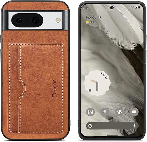 Miniatura 2 de Hongxinyu Funda delgada de piel sintética para Google Pixel 8 2023, soporte para ranura para tarjeta de crédito, funda protectora ligera de carga