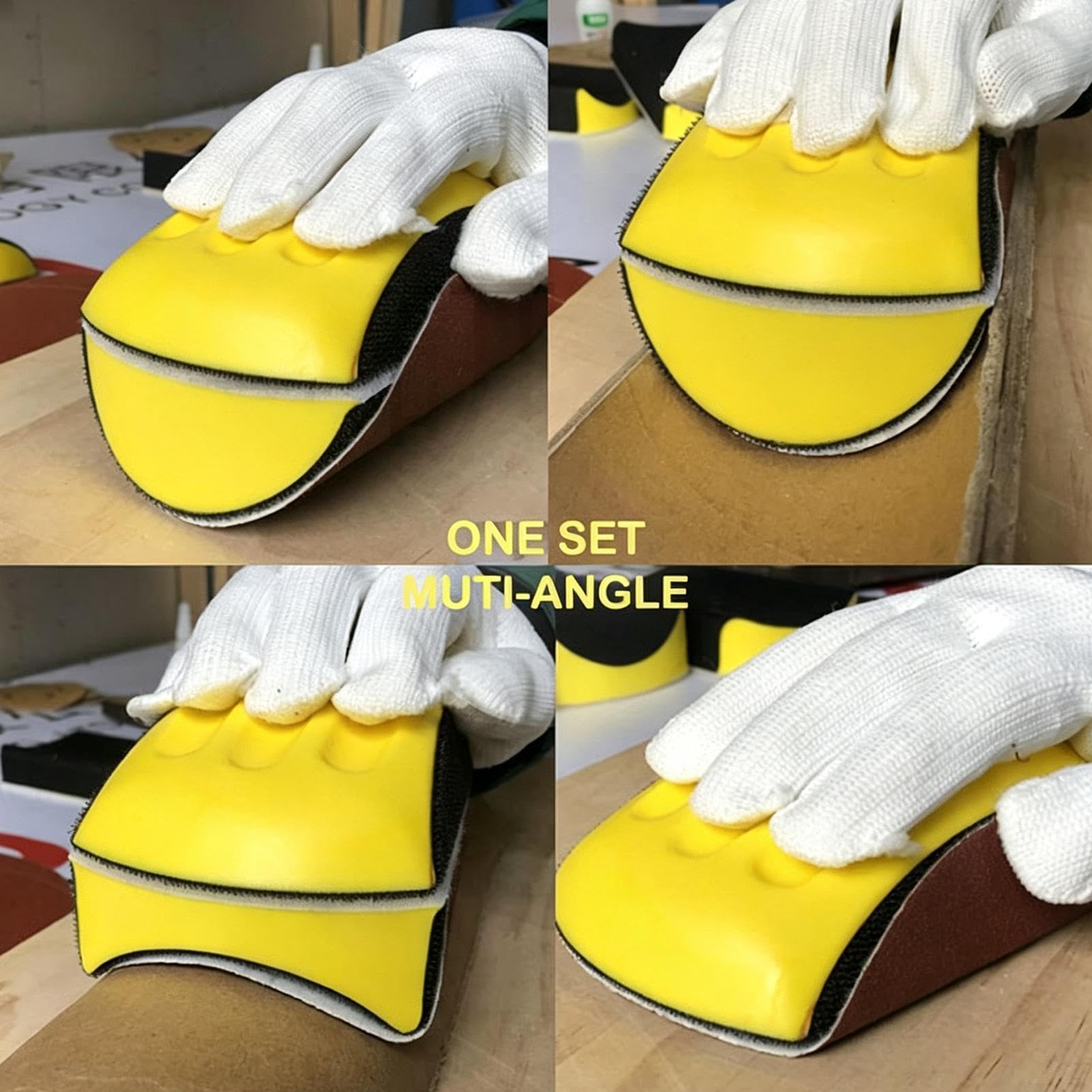 Agarres para Lijar Contornos 5 Piezas de Agarre para Pulir y Detallar | Bloque de Lija para Carpintería para muebles oficina manualidades taller estudio hogar industria construcción