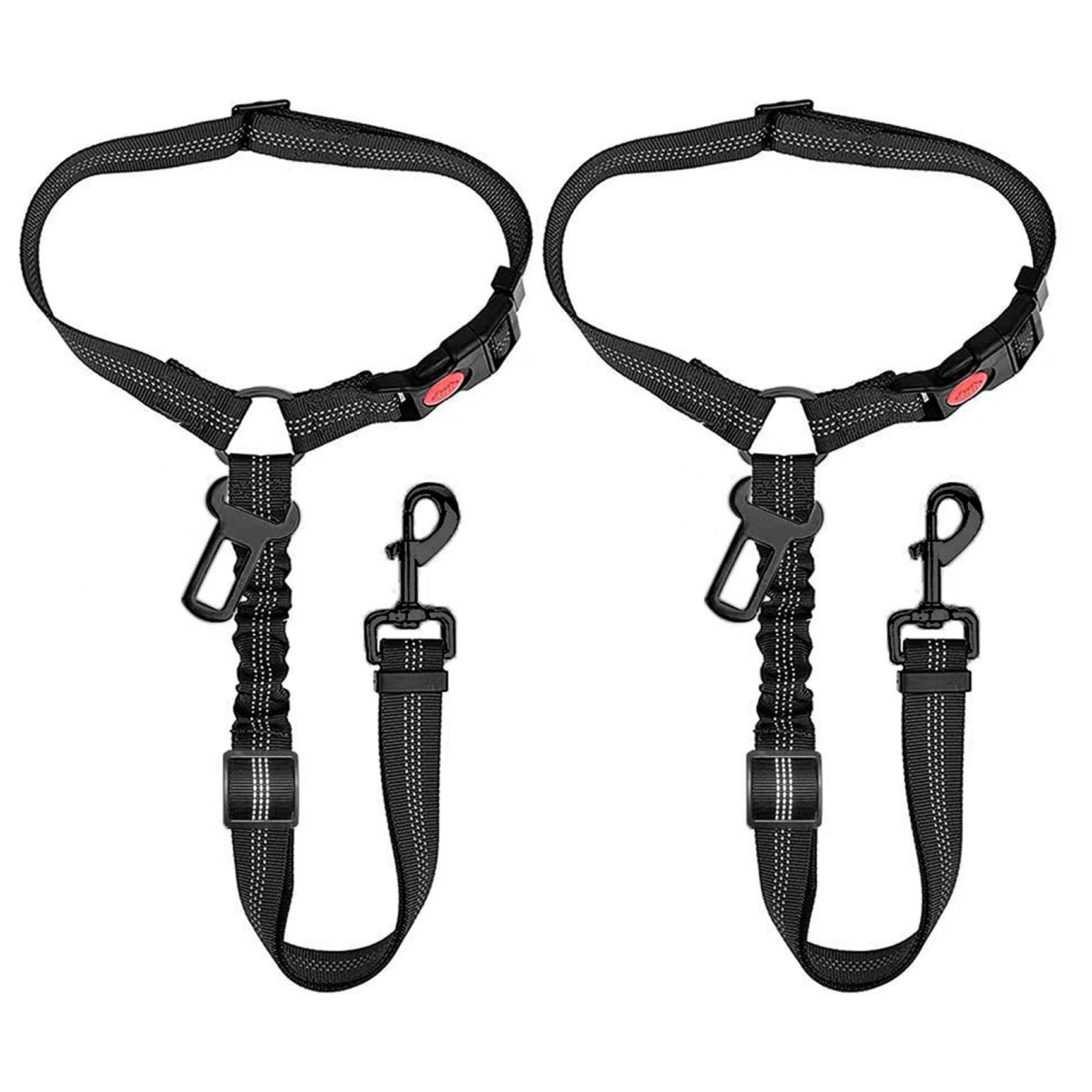 Doppelleine Für Hunde – Verhedderungsfrei, 360° Drehbar, Verstellbar Von 45–65 Cm, Schwarz & Grau