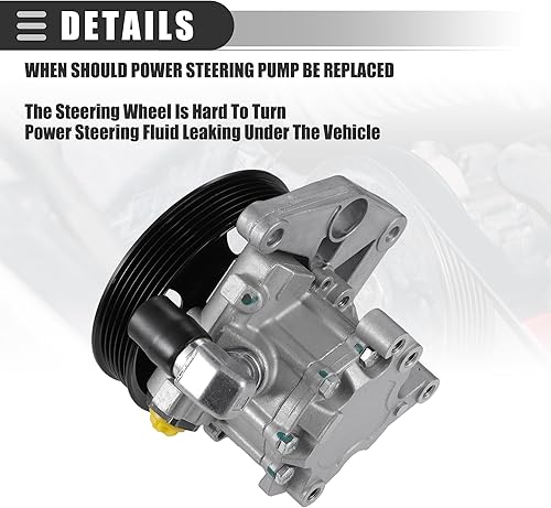 Miniatura 4 de Motoforti Bomba de dirección asistida para automóvil, para Mercedes-Benz GL450 2007-2012, metal, color negro