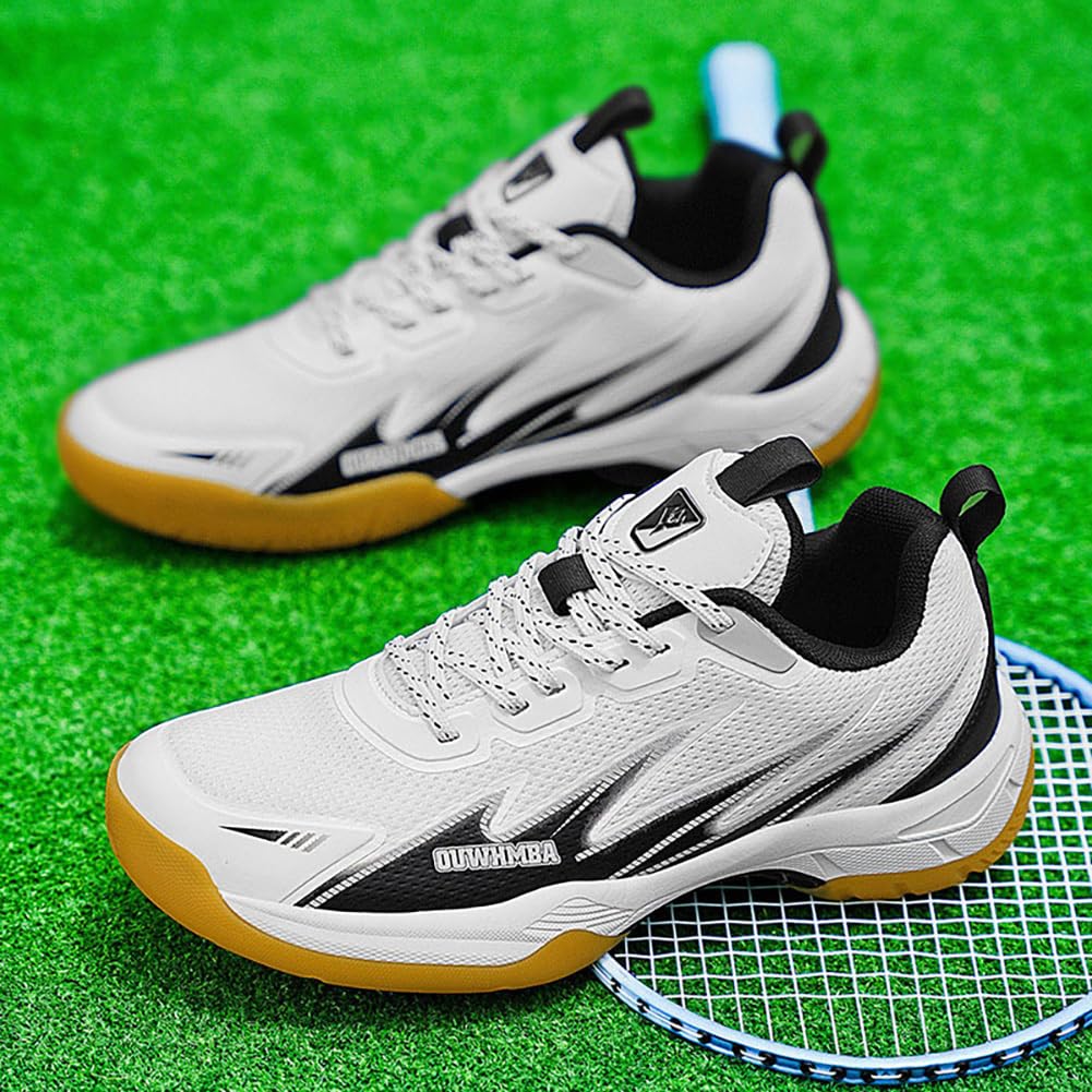 Zapatillas Multi-Deporte Badminton Hombre y Mujer Placa Anti-Torsión, Malla Transpirable, Entresuela MD y Suela Antideslizante para Uso Indoor