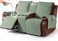 Vista 19 de KinCam Funda 100% impermeable para sofá reclinable con consola, fundas para sofá reclinable antideslizante para 3 asientos, protector de muebles
