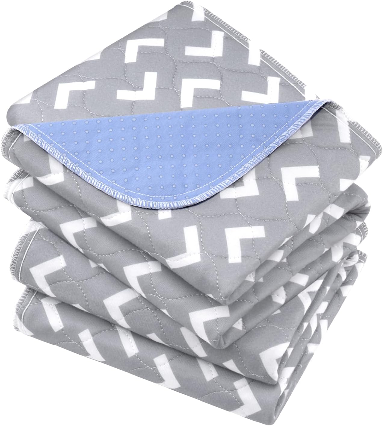 Non-Slip Bed Pads for Incontinence Washable (34" x 36"|2 Pack), Waterproof Bed Pads, Bed Wetting Pads for Bed, Sofa, Floor, Resuable Underpads for Adults, Seniors, Pet Gray 34" x 36" | 2 Pack