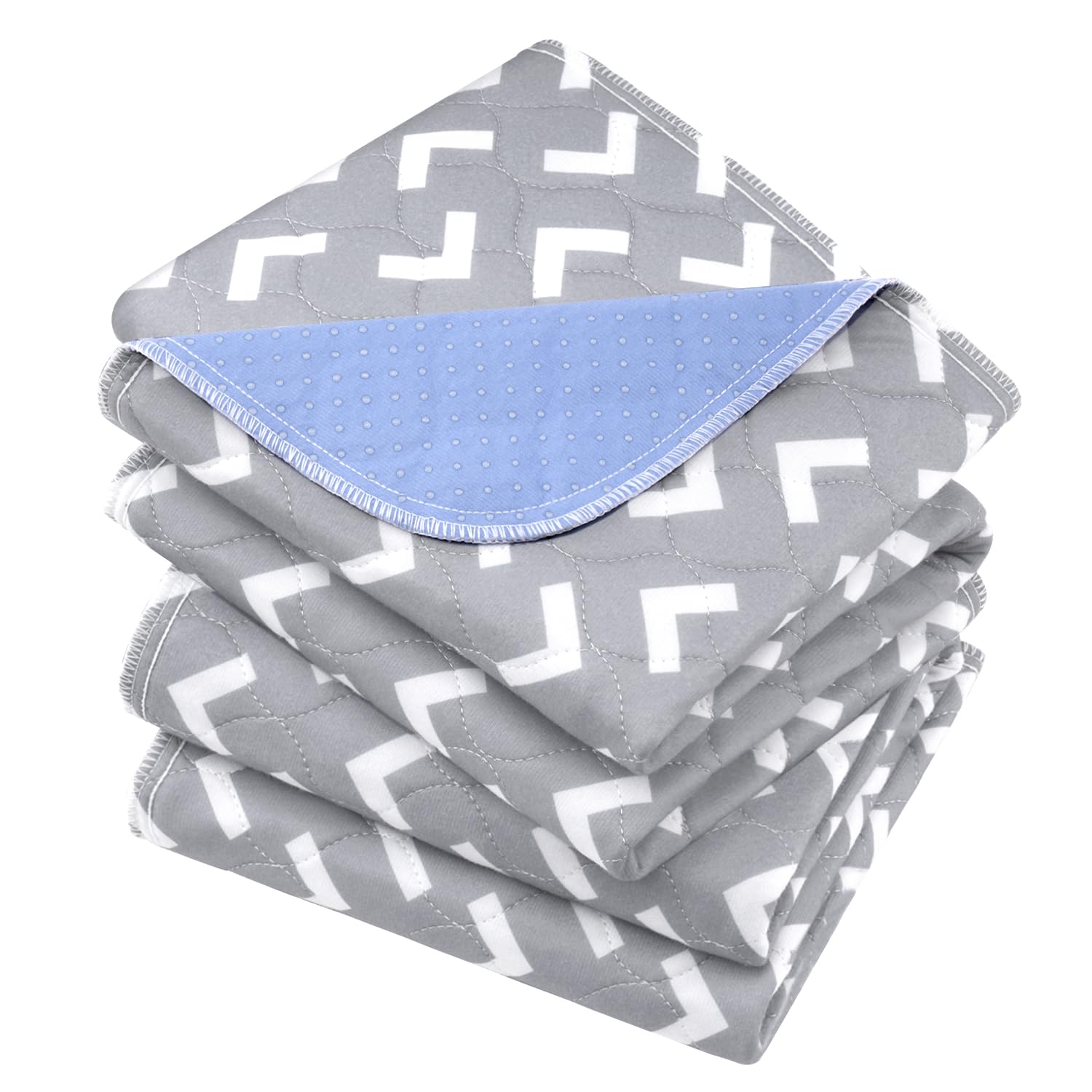 Rutschfeste Bettunterlagen für Inkontinenz, waschbar (91,4 x 132,1 cm, 2 Stück), wasserdichte Bettunterlagen, Bettnässungsunterlagen für Bett, Sofa, Boden, wiederverwendbare Unterlagen für Erwachsene,