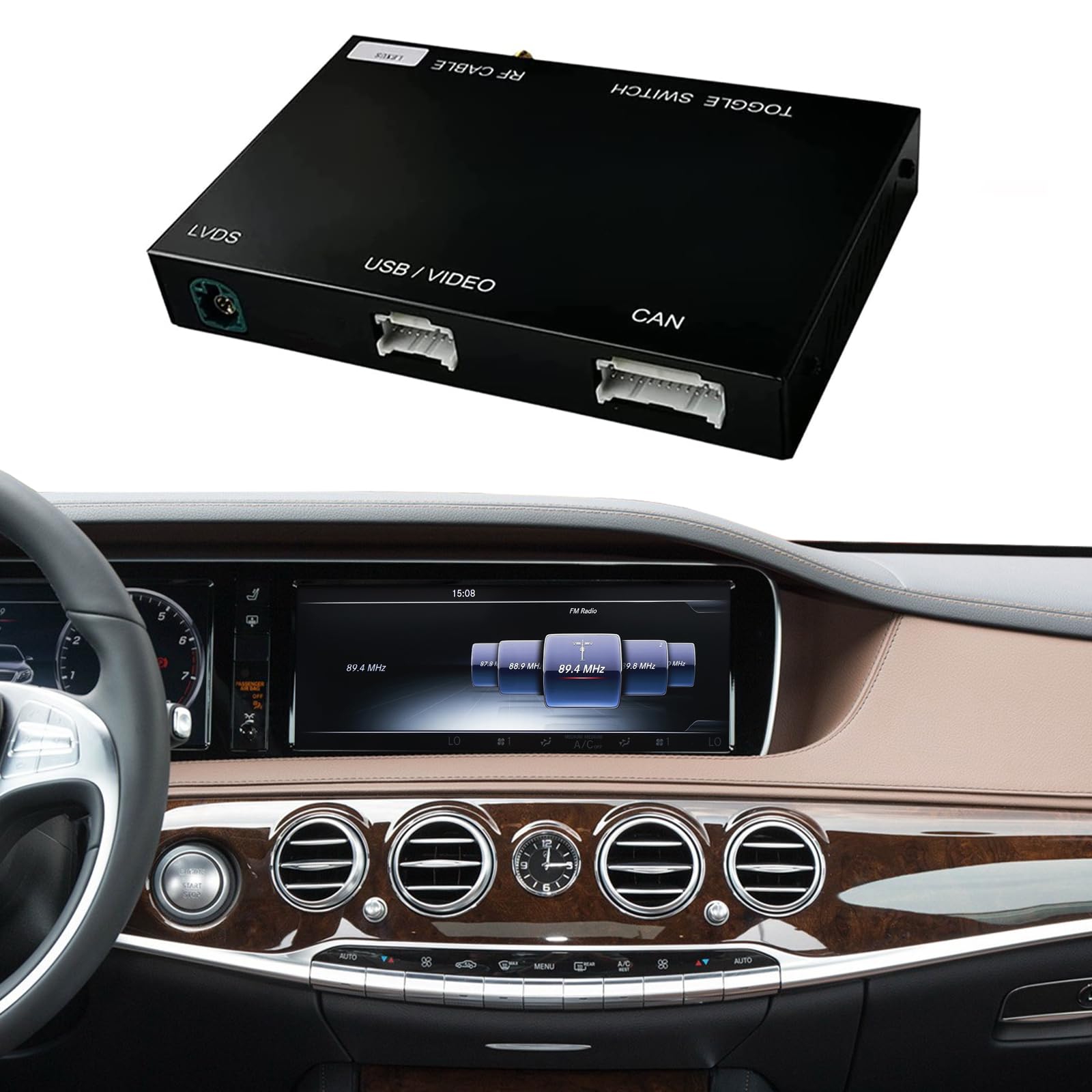 Road Top Wireless Carplay Wireless Android Auto for Mercedes Benz S Class W222 2014-2020 with NTG5.0, Carplay Retrofit Kit Decoder, Support Mirrorlink, Reverse Camera