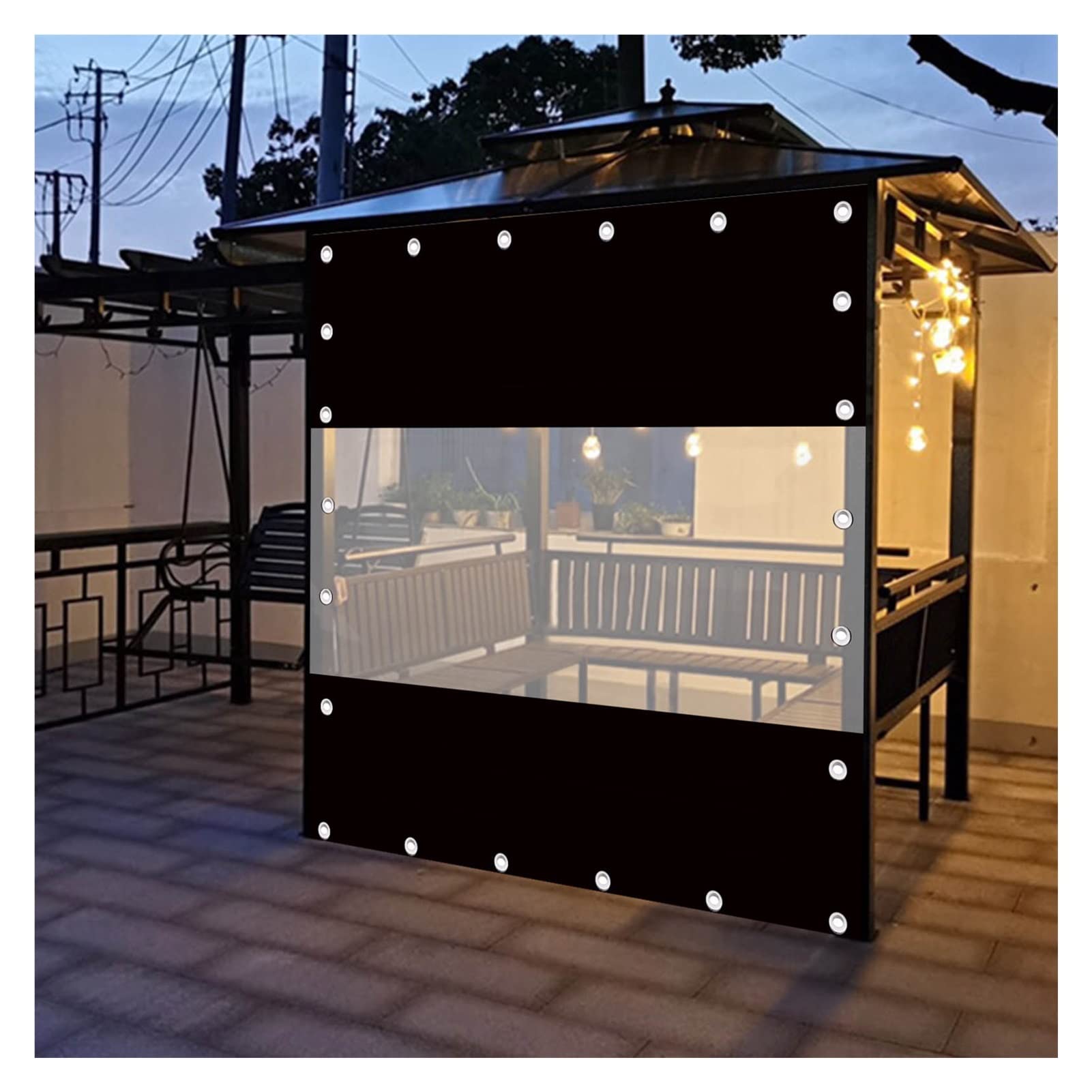 Tenda per esterni, tenda da giardino, impermeabile, antivento, riscaldante, per garage, con occhielli, 1,5 x 2,5 m