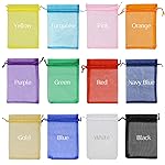 Jexila 120PCS Sheer Organza Bags 5X7 inches Mesh Drawstring Gift Bags Small for Jewelry Wedding Party Baby Shower Favor Bags (Rainbow )