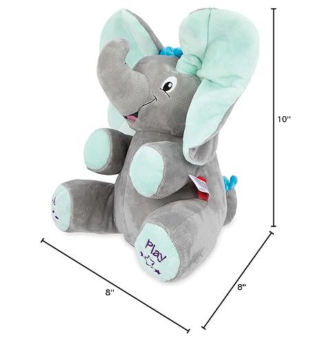 Miniatura 13 de Nuby Peek a Boo Friends - Peluche animado con música y juego interactivo, elefante bebé