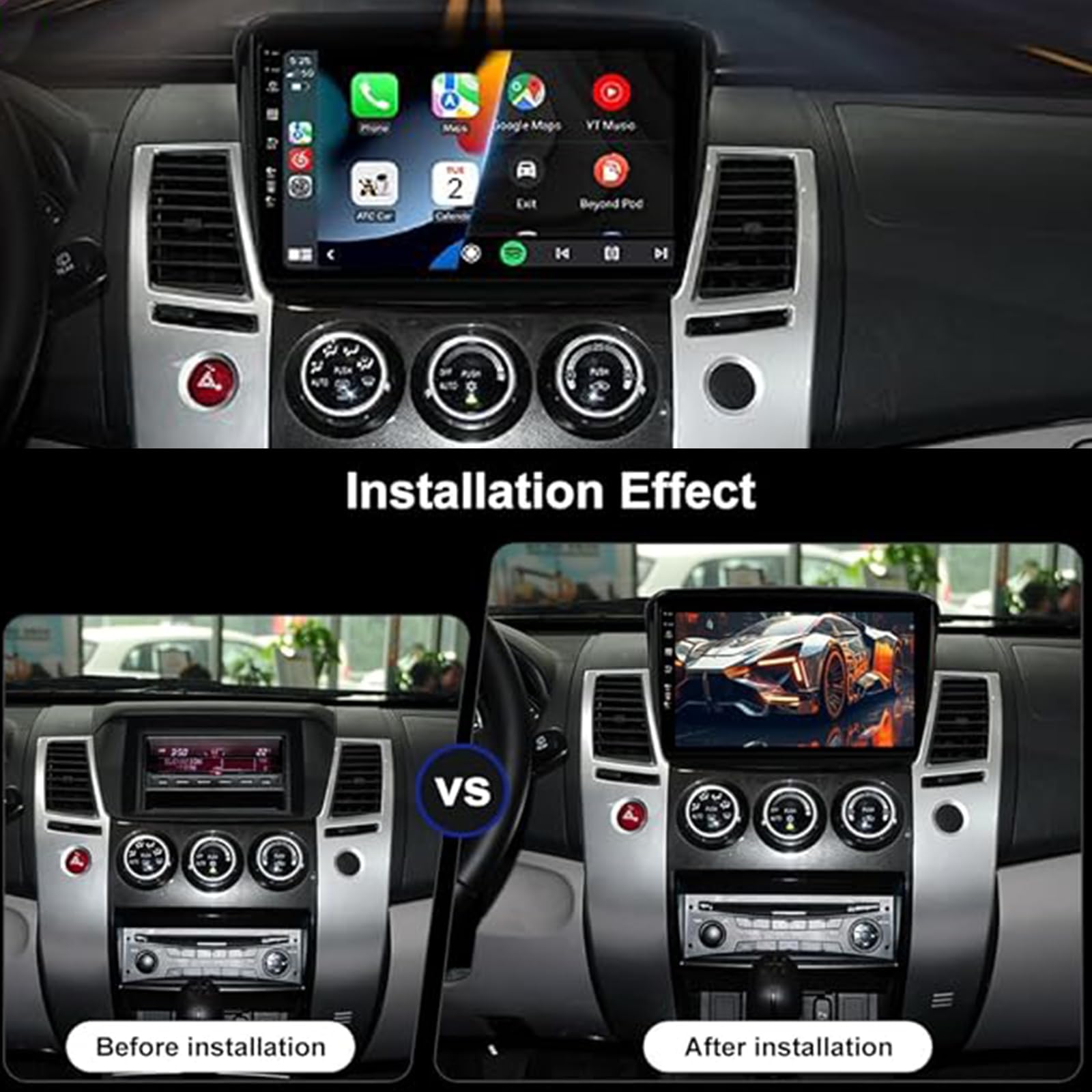 Do Mitsubishi Pajero Sport 2 L200 2008-2016 Radio Samochodowe 9''