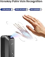 Vista 3 de Lockin Veno Palm Vein Smart Lock con Wi-Fi integrado, batería de 7 meses, compatible con materia, desbloqueo de vena de palma y huellas dactilares