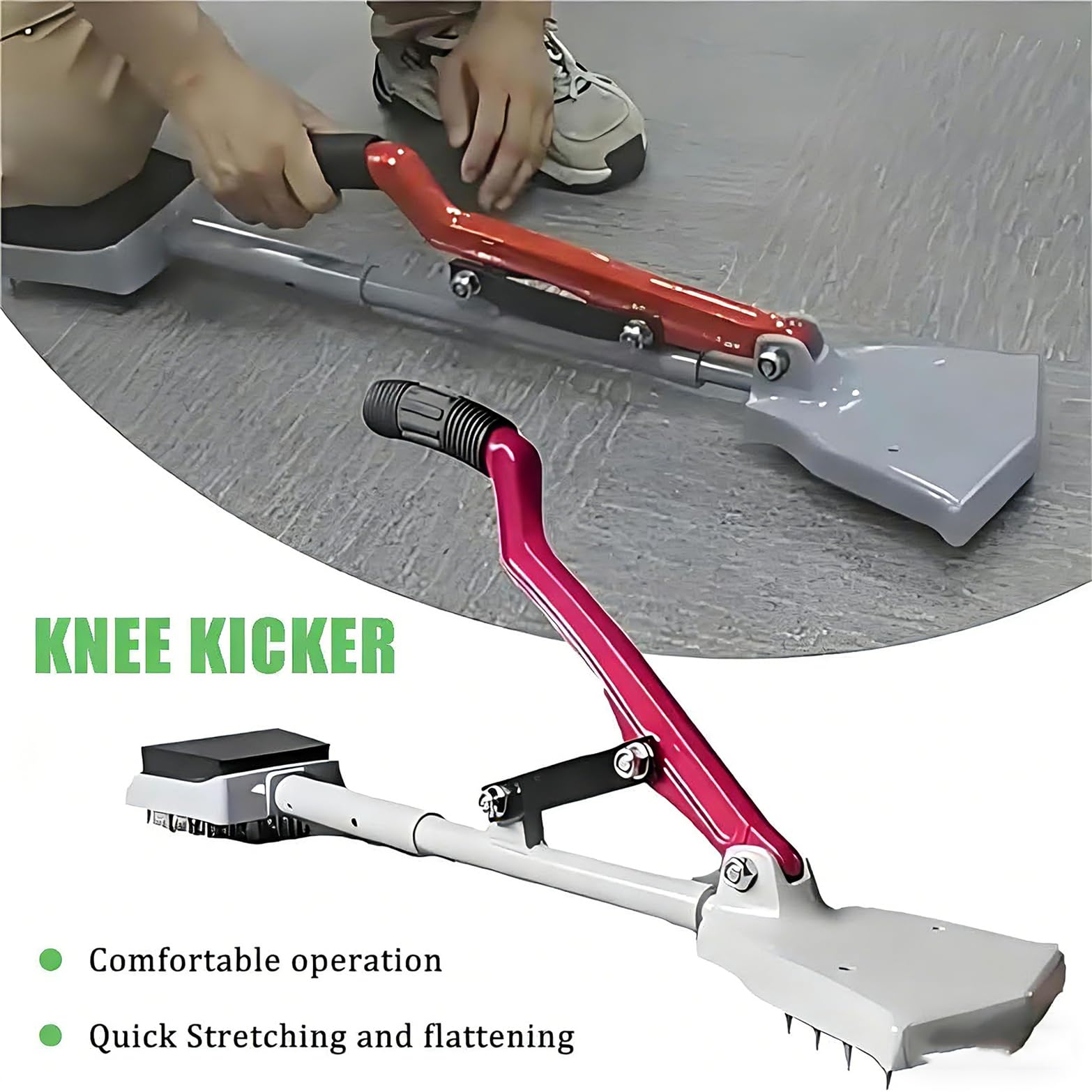 Kit de civière de moquette - Qualité professionnelle - Sans genoux - Poignée souple - Outil essentiel pour tous les types de tapis - Élimine les plis