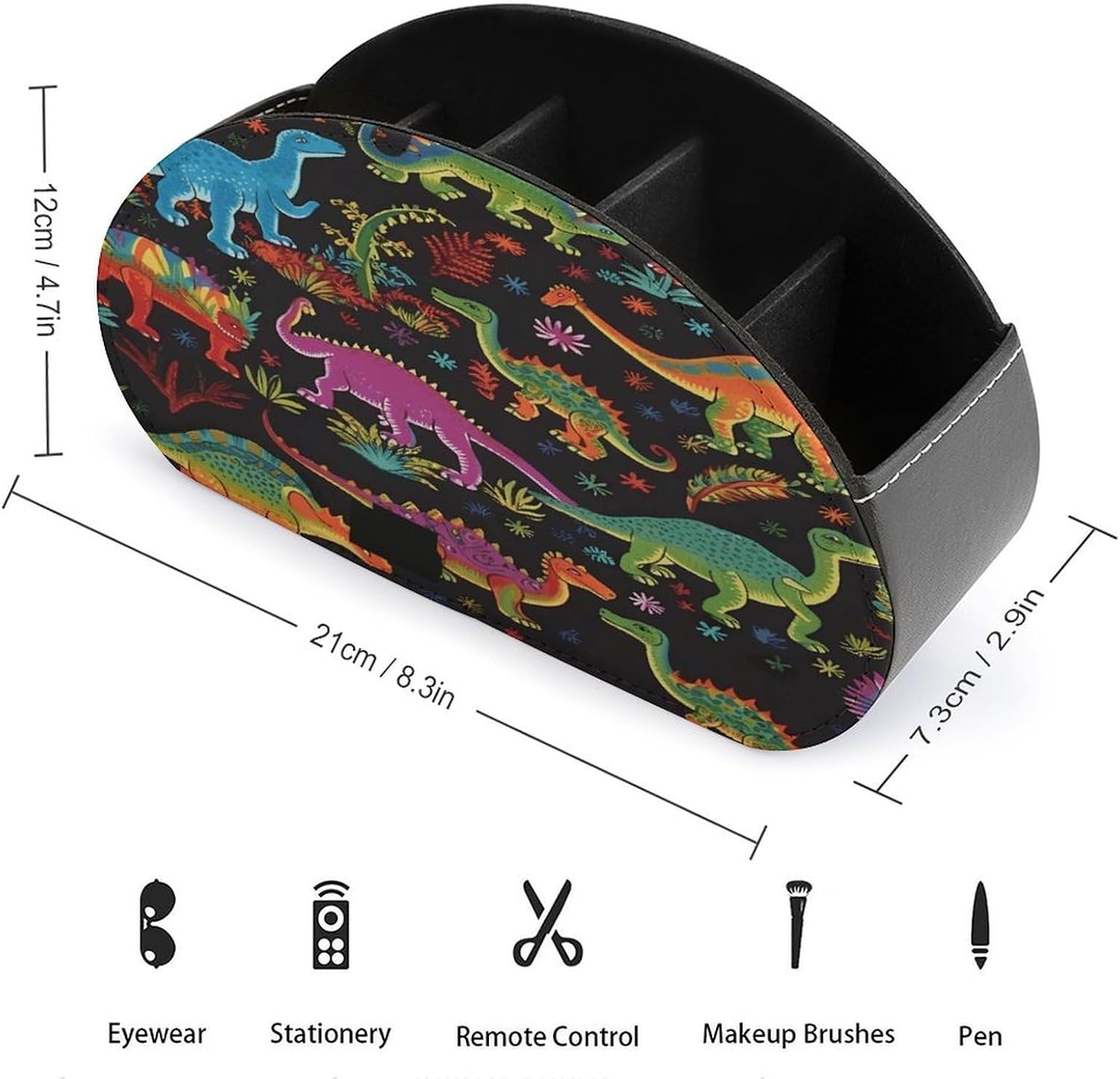Personalized PU Leather Remote Control Holder with 5 Compartments image 2