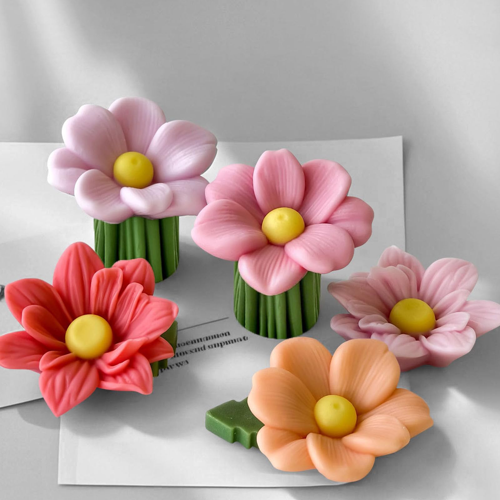 5 Tappi Per Cannucce A Forma Di Fiore In Silicone Alimentare – Colorati, Riutilizzabili, Antipolvere, Ideali Per Viaggi E Picnic - 2